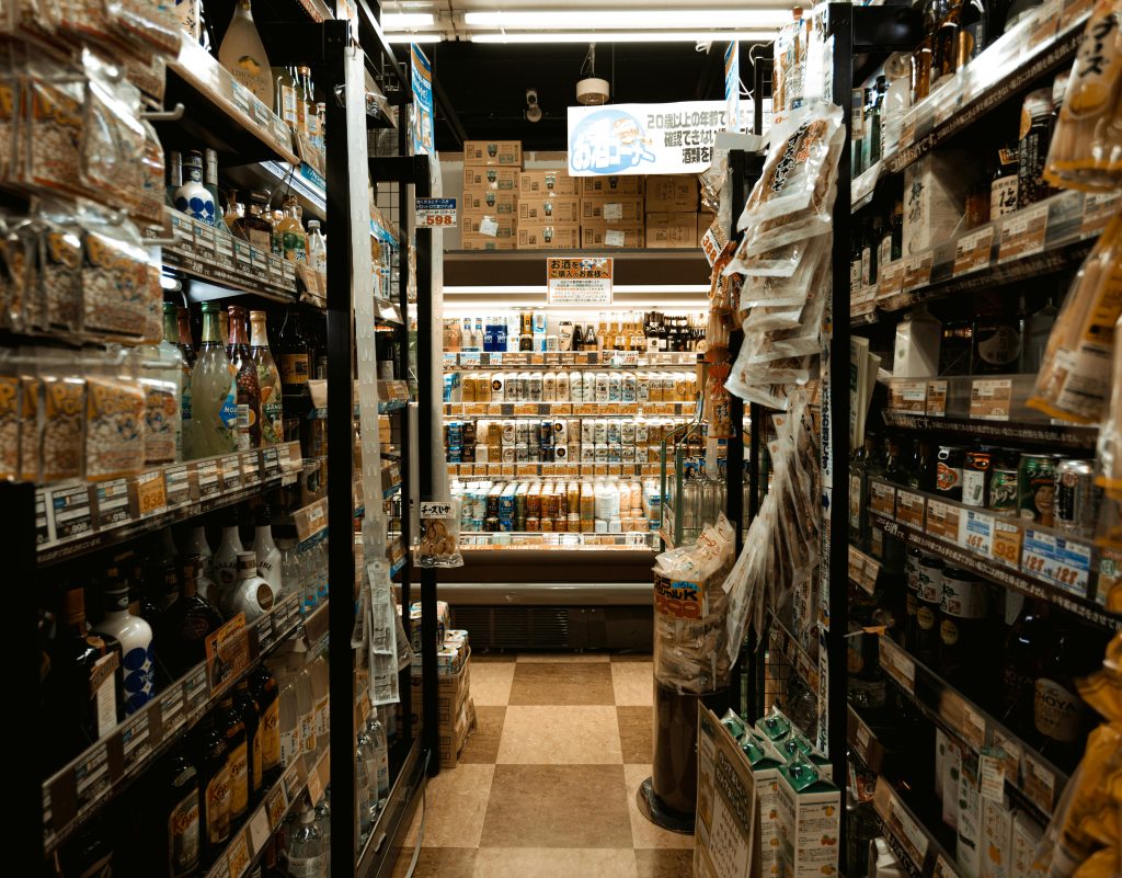 pexels-photo-3423860-3423860 Explore a bustling Tokyo convenience store aisle packed with diverse products and merchandise.